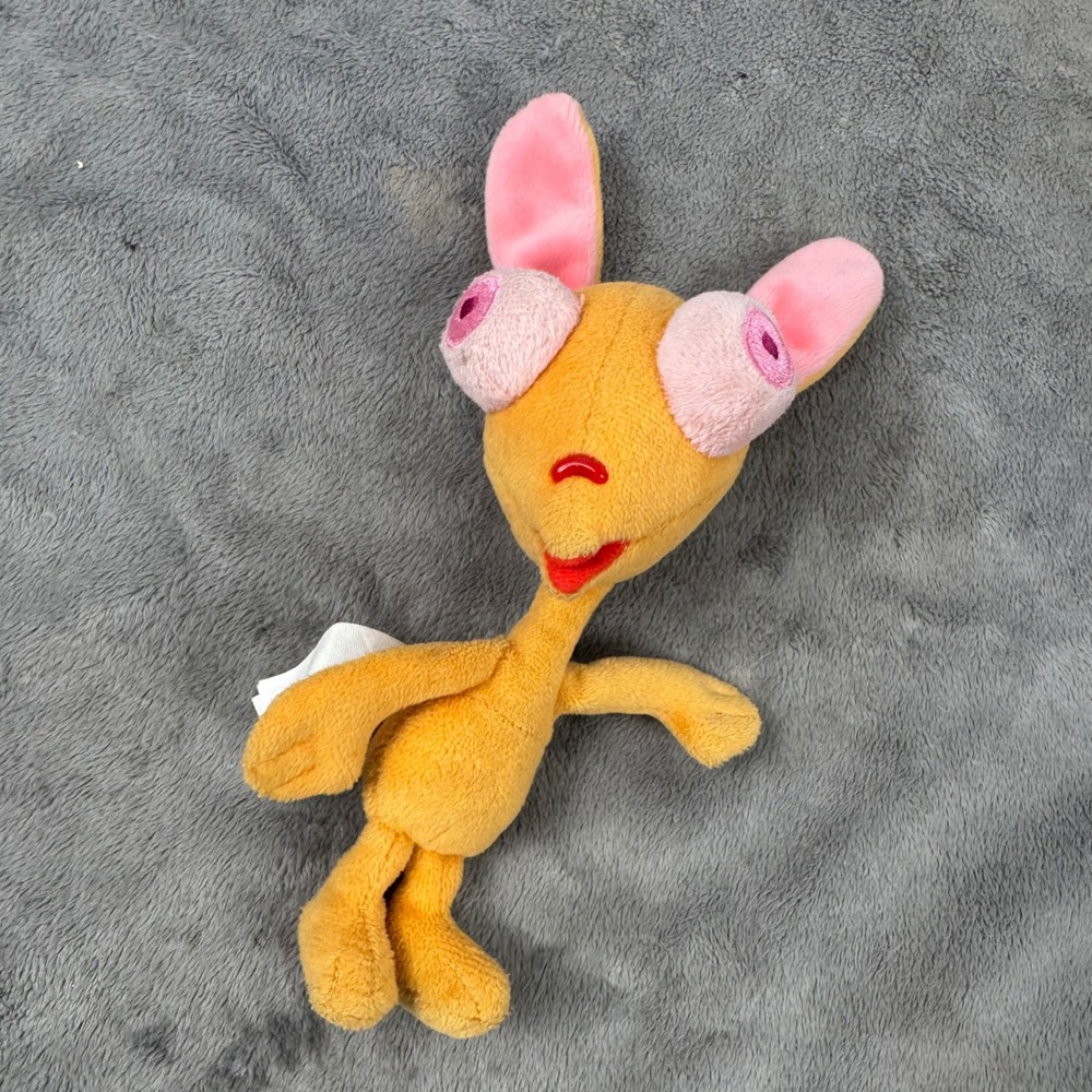 Nickelodeon Ren & Stimpy Ren Plush Toy Small Orange Excellent 2017 Just Play 8in